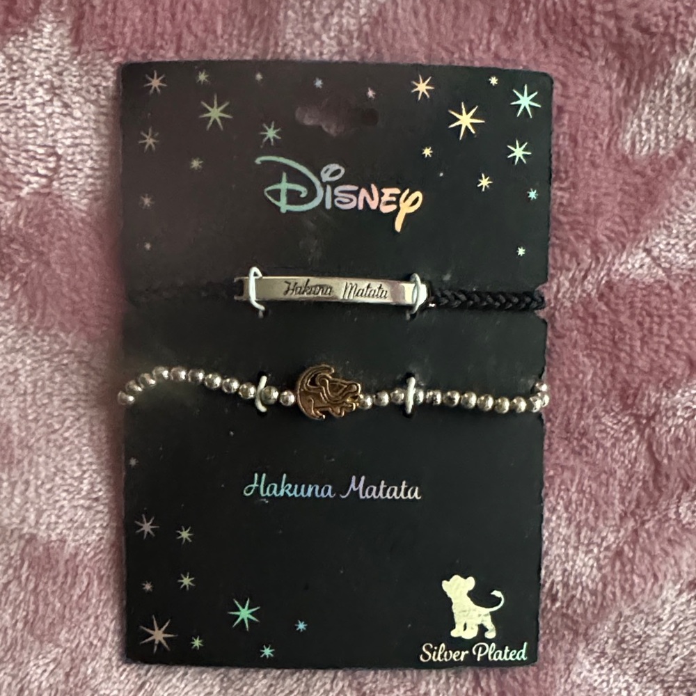 Disney Silver and Gold Hakuna Matata Bracelet Set